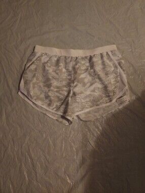 Under Armour White and Light Gray Camo Running Shorts